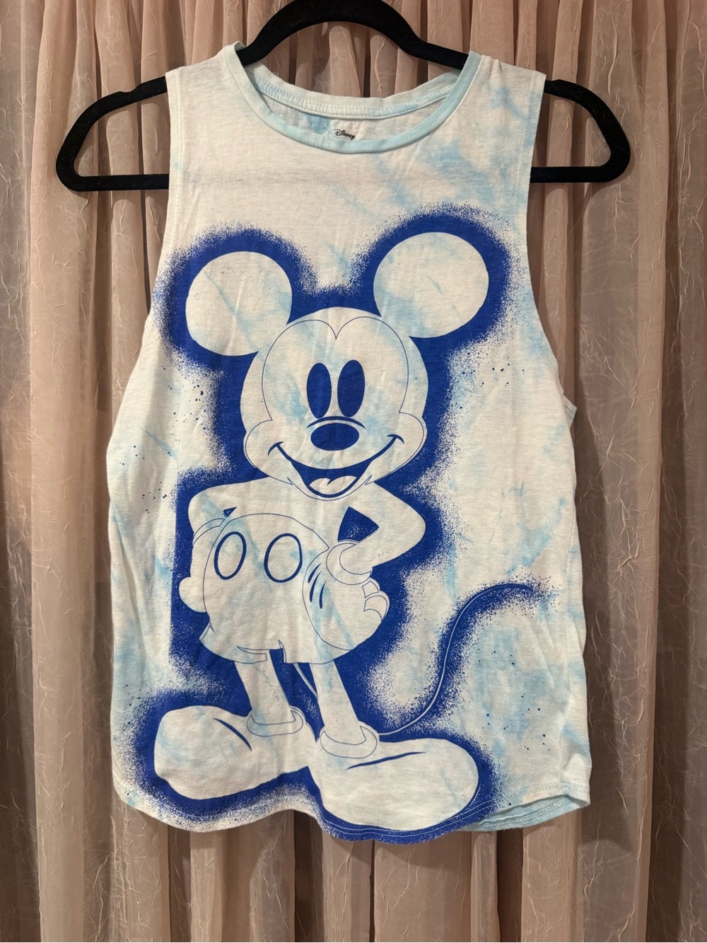 Juniors Blue Mickey Mouse Graphic Tank Top